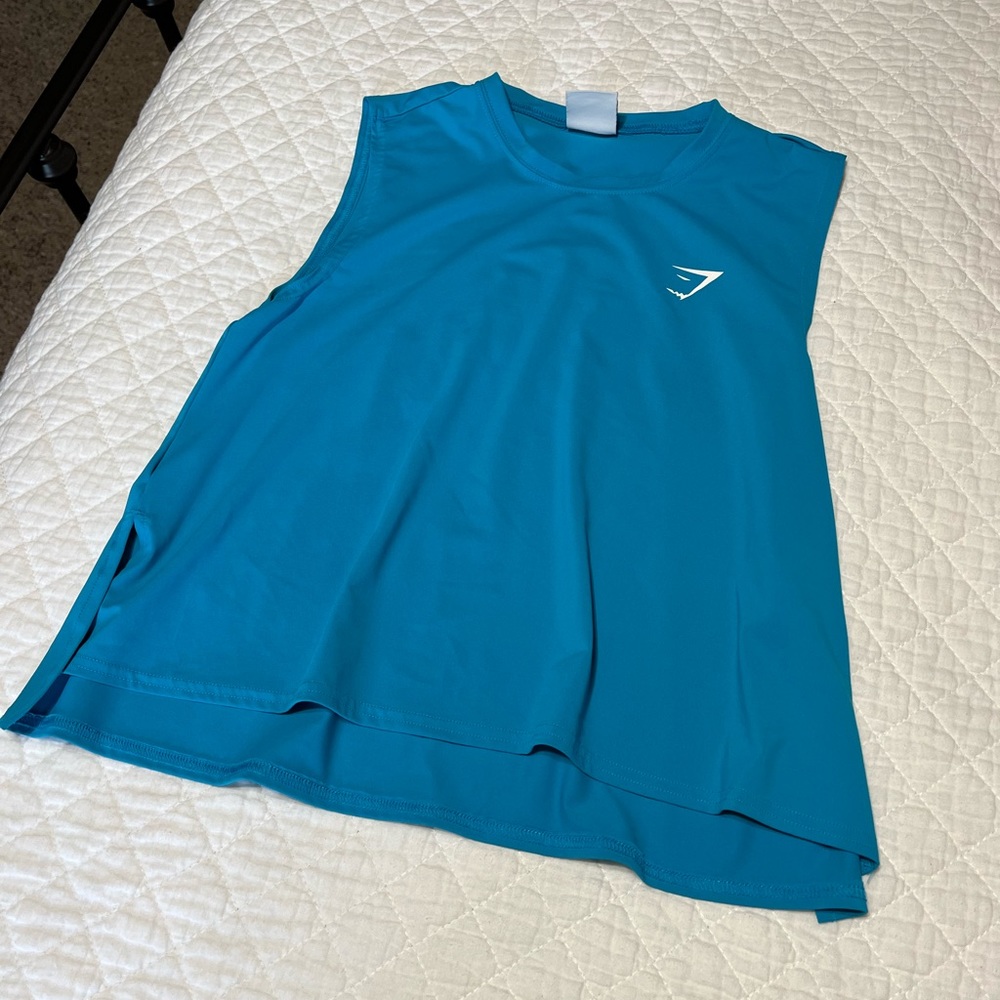 gymshark blue tank top size small